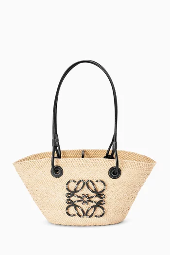 Small Anagram Basket Bag in Iraca Palm