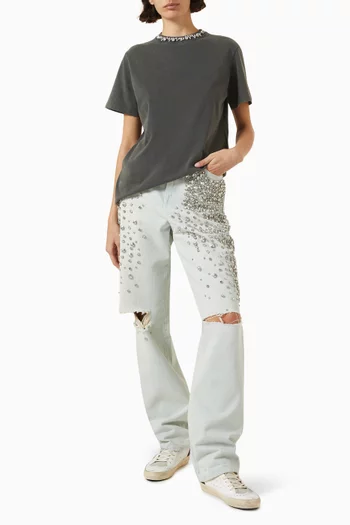 Crystal-embellished T-shirt in Cotton