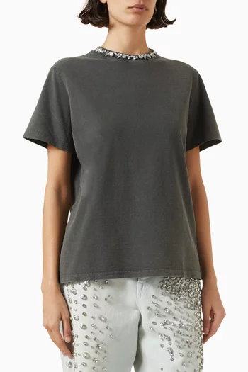 Crystal-embellished T-shirt in Cotton