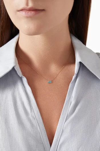 XS Allah Enamel Necklace in 18kt Gold
