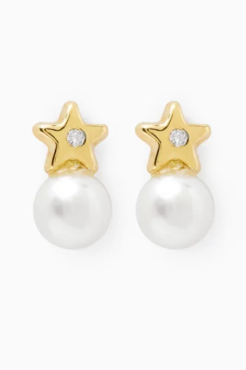 Star Pearl Diamond Earrings