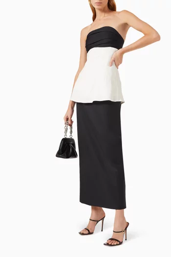 Lourdes Strapless Top in Cotton-linen