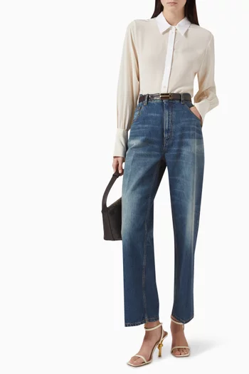 Pleat-detailed Boyfriend-fit Jeans