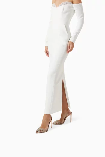 Gatsby 105 Crystal-embellished Slingback Pumps in PVC & Leather