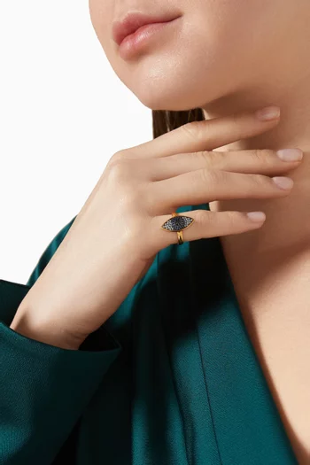 Mini Evil Eye Ring in 24kt Gold-plated Bronze
