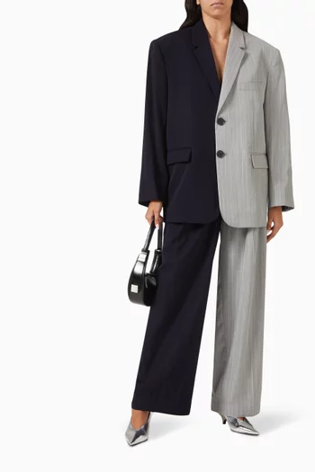Zelda Oversized Two-tone Blazer in Wool Blend