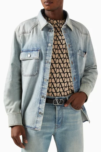 Valentino Garavani VLOGO Belt in Leather