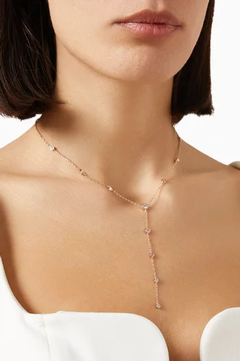 By The Yard Dainty Y Necklace in Rose Gold-plated Brass