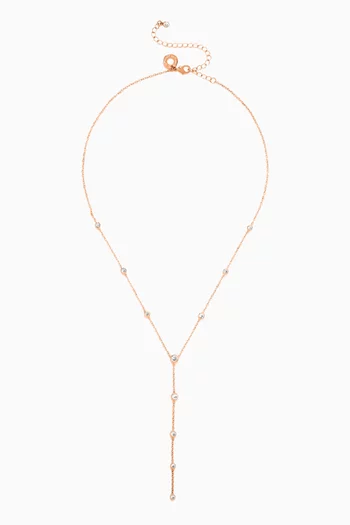 By The Yard Dainty Y Necklace in Rose Gold-plated Brass