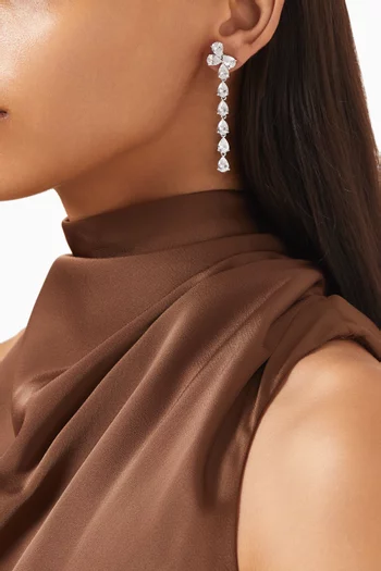 أقراط متدلية بأحجار زركونيا مكعبة بتصميم كمثرى نحاس مطلي روديوم