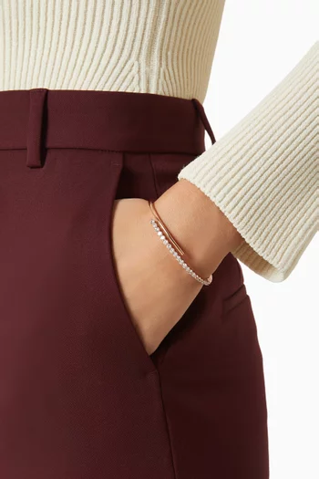 Bypass Pavé CZ Bangle in Rose Gold-plated Brass