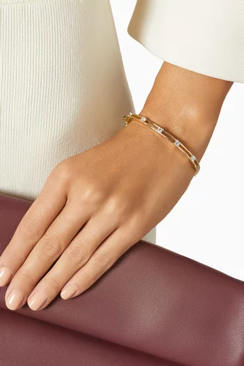 سوار مزين بأحجا دائرية نحاس مطلي ذهب عيار 14