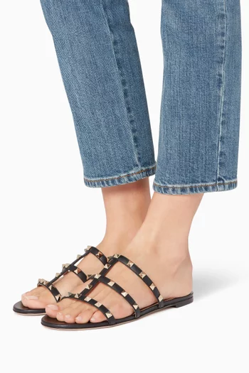 حذاء فالنتينو غارافاني مفتوح جلد بحلي هرمية