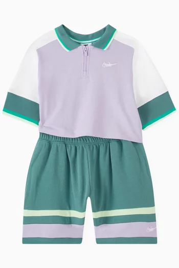 Striped Shorts in Cotton-blend