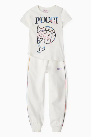 Onde Print Sweatpants in Cotton Jersey