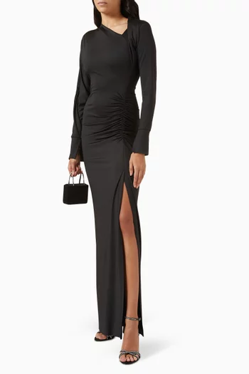 Slash-neck Gown in Jersey