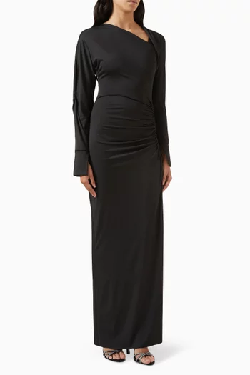 Slash-neck Gown in Jersey