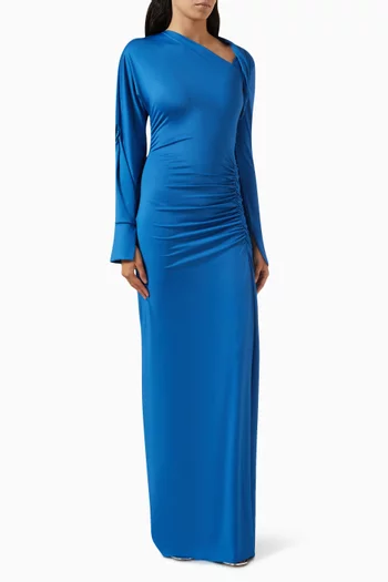 Slash-neck Gown in Jersey