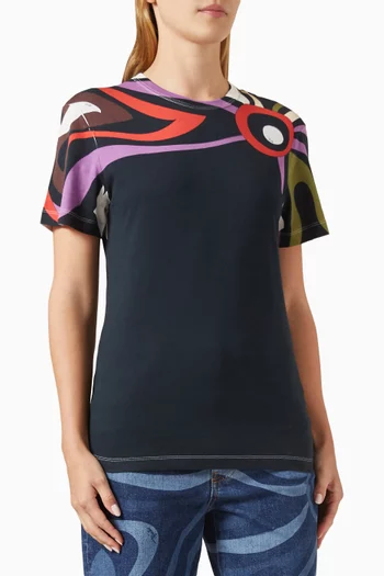 Marmo-print T-shirt in Cotton-jersey