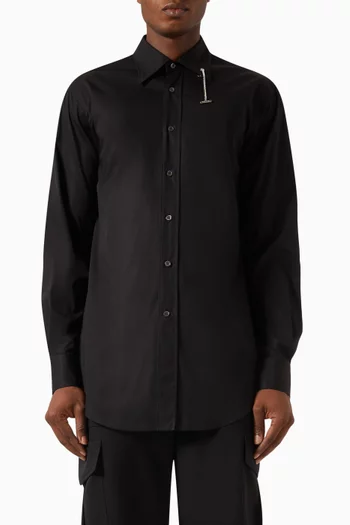 T-bar Chain Shirt in Organic Cotton-poplin