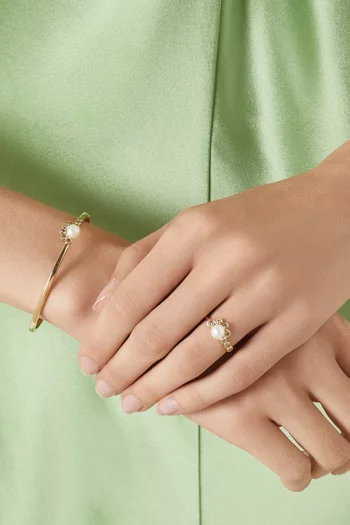 Martha Diamond & Freshwater Pearl Bracelet in 9kt Gold
