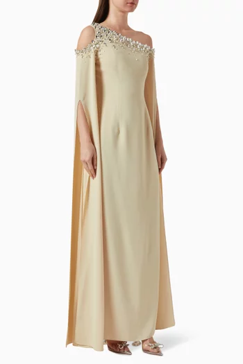Cailyn Embellished Maxi Dress in Crepe