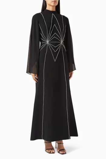 Orchid Crystal-embellished Maxi Dress in Crepe