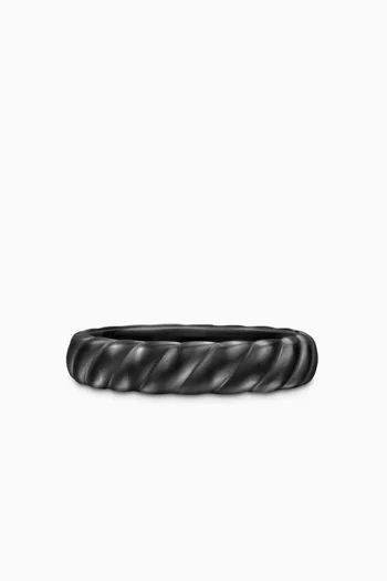 Sculpted Cable Band Ring in Titanium