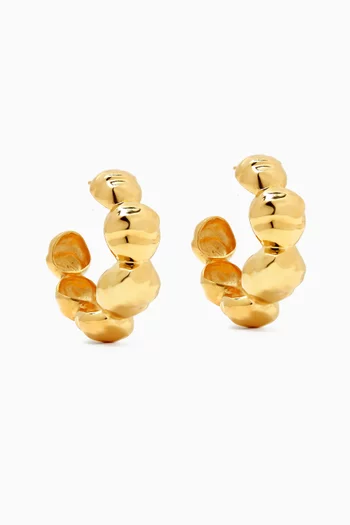 Orb Hoop Earrings in 18kt Gold-plated Brass