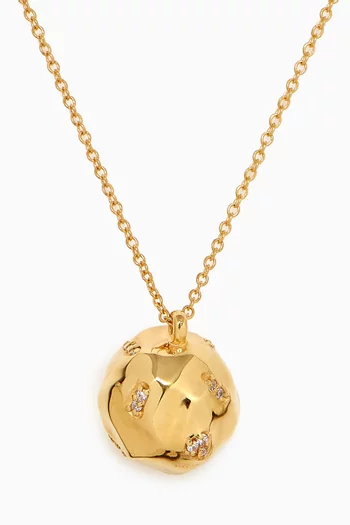 Orbs Pendant Chain Necklace in 18k Gold-plated Brass