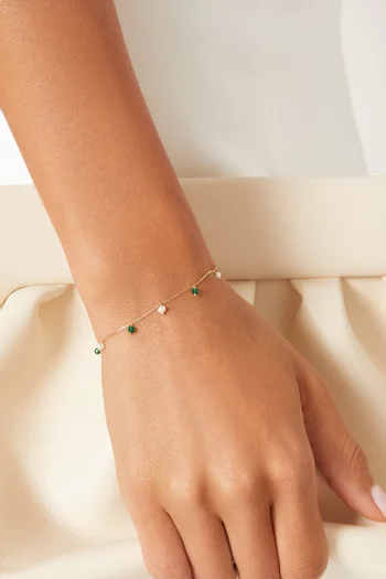 Elisa Pearl & Onyx Bracelet in 18kt Gold