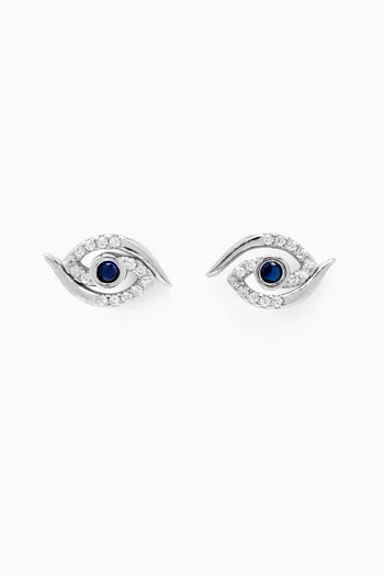 Aria's Mini Evil Eye Stud Earrings in Sterling Silver