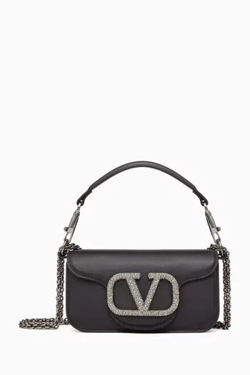 Valentino Garavani Locò Small Jewel Logo Shoulder Bag in Leather