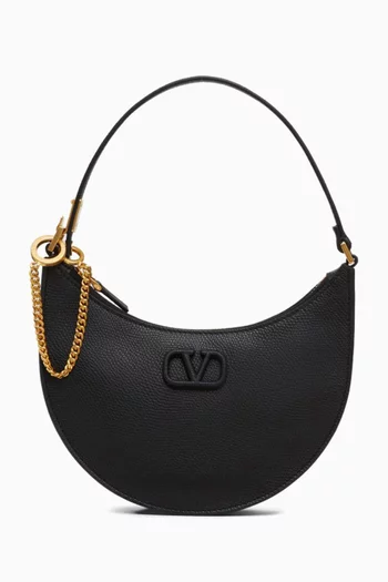 حقيبة هوبو فالنتينو غارافاني ميني بشعار حرف V جلد