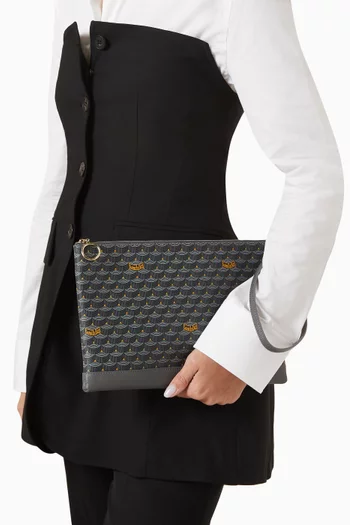 Pochette Zip 29 Pouch Bag in Canvas & Leather