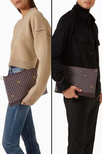 Pochette Zip 33 Pouch Bag in Canvas & Leather