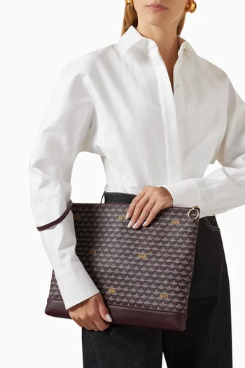 Pochette Zip 37 Pouch Bag in Canvas & Leather