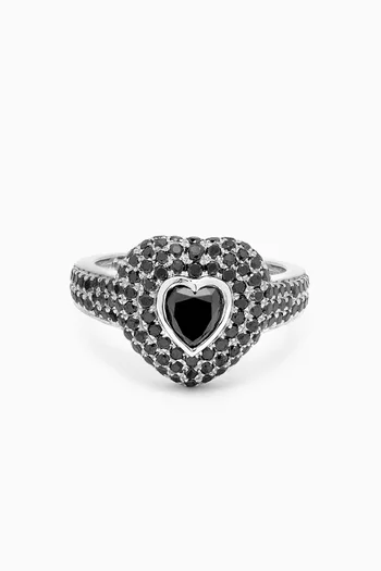 Heart Sapphire Pinky Ring in 18kt White Gold