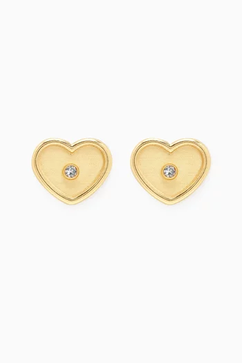 Heart Diamond Earrings in 18kt Gold