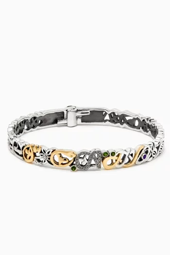 Tales of Calligraphy Bracelet in 18kt Gold & Sterling Silver