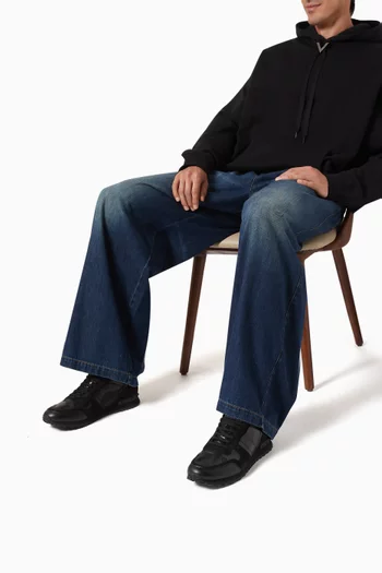 Valentino Garavani Camouflage Sneakers in Canvas and Leather