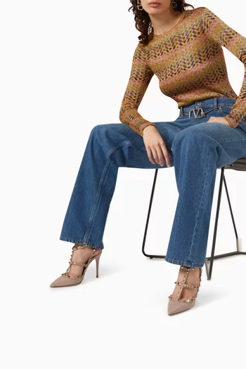 Rockstud 100 Pumps in Calfskin