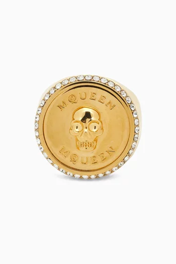 Sovereign Skull Ring in Brass