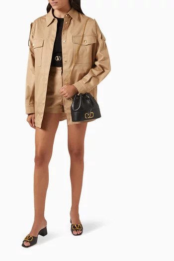 Valentino Garavani VLOGO Signature Mini Bucket Bag in Nappa Leather
