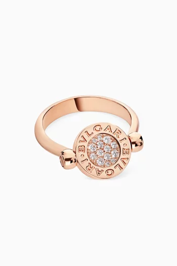 BVLGARI BVLGARI Diamond & Jade Flip Ring in 18kt Rose Gold