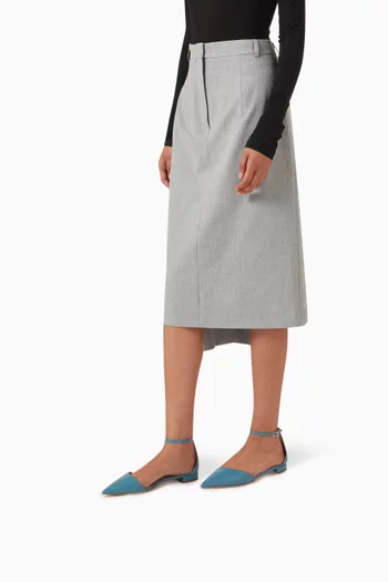 Ankle-strap Flats in Calfskin-leather