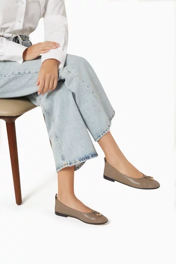 Hoop Ballerina Flats in Nappa Leather