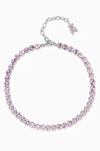 Crystal Tennis Anklet in Brass