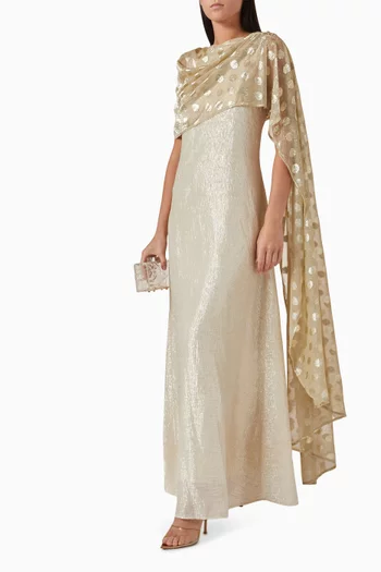 Amal Embellished Cape Gown