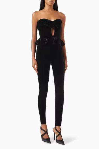 Bustier Jumpsuit in Velvet